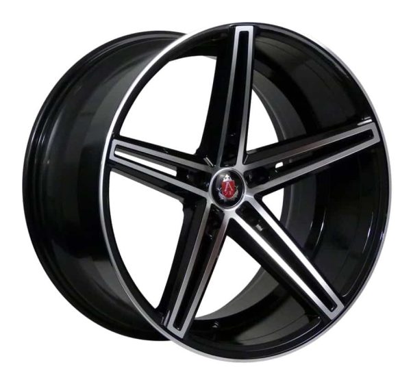AXE EX14 Black Polished Face 5 spoke alloy wheel