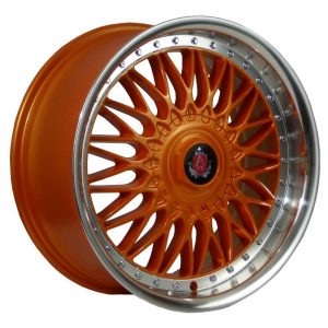 Axe EX10 Orange Polished Lip classic mesh style alloy wheel