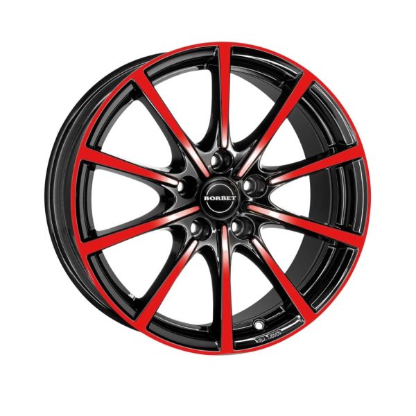 BORBET BL5 Black and Red Gloss 1024 alloy wheel