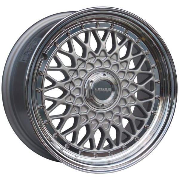 Lenso BSX Silver classic mesh alloy wheel Front