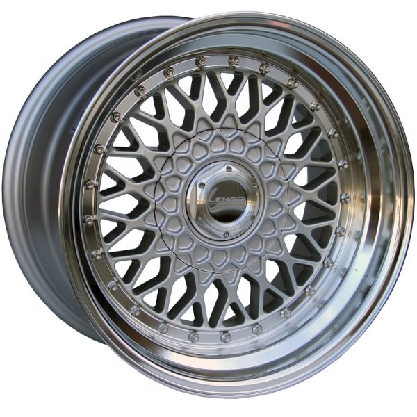 Lenso BSX Silver wider rear classic mesh alloy wheel