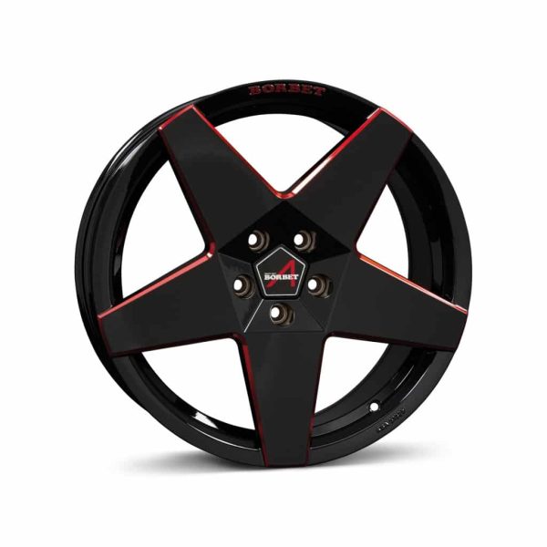 Borbet A NEU Black Red Gloss Edge 1024 alloy wheel