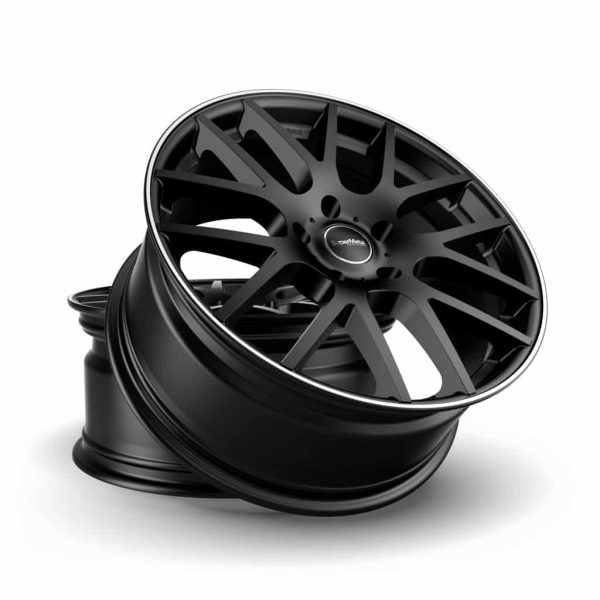 Supermetal Trident Matt Black Polished Rim 3 alloy wheel