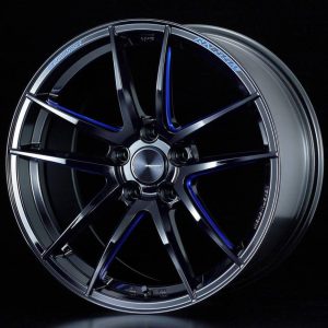 Weds Sport RN55M Black Blue Machine Face FR lightweight alloy wheel