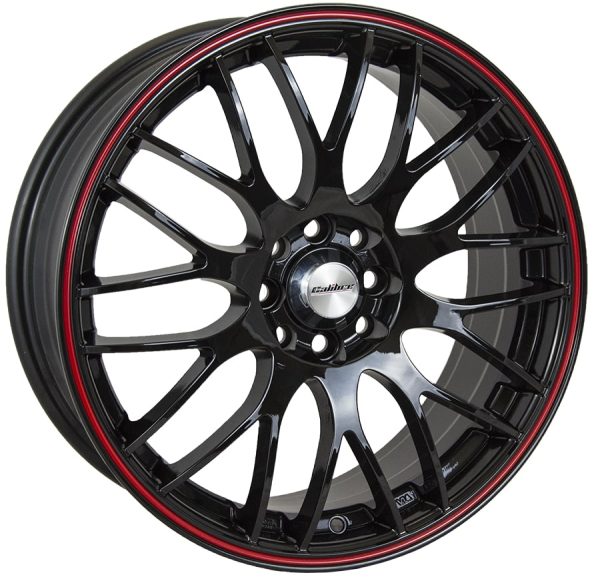 Calibre Motion Black Red Pinstripe 900 Y spoke alloy wheel