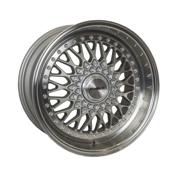Calibre Vintage Silver Polished wider rear angle alloy wheel