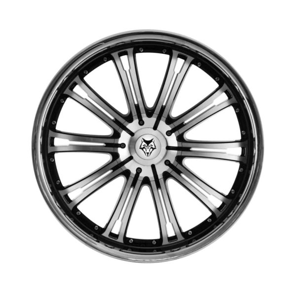 Wolf Design Vermont Black Polished Face and Rim flat 1024 alloy wheel