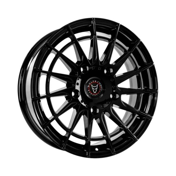 Wolfrace Aero Super-T Gloss Black Angled alloy wheel