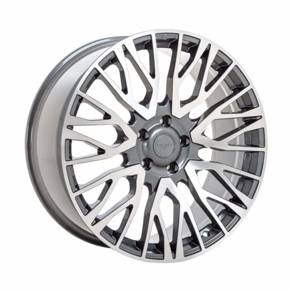 Velare VLR01 Platinum Grey Polished Face angle 1 alloy wheel