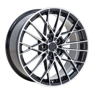 Velare VLR07 Diamond Black Polished Face angle 1 alloy wheel