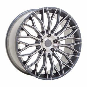 Velare VLR10 Platinum Grey Polished Face angle 1 alloy wheel