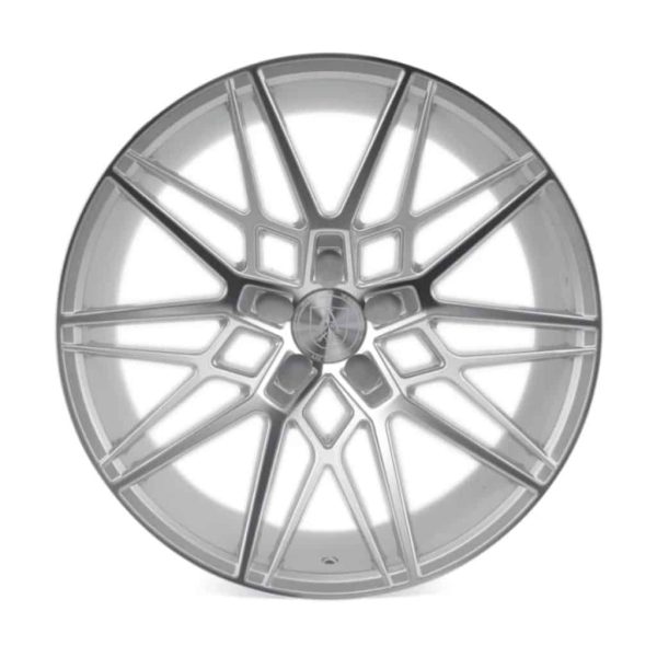 Axe CF1 Gloss Silver Polished Face angle 2 alloy wheel