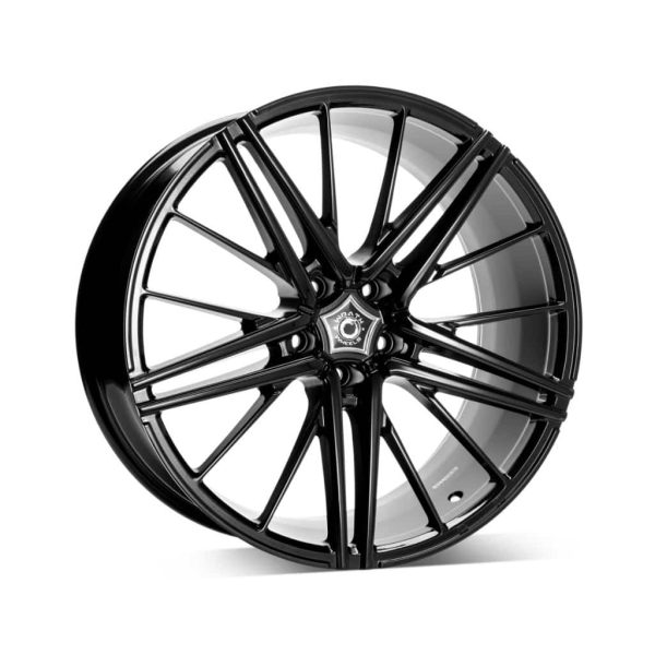 Wrath WF5 Gloss Black angle 1 alloy wheel