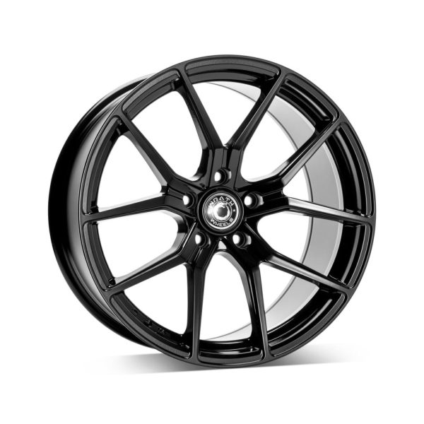 Wrath WF7 Gloss Black angle 1 alloy wheel