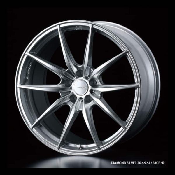 Weds Sport FT-117 Diamond Silver 20x9.5 Face R alloy wheel
