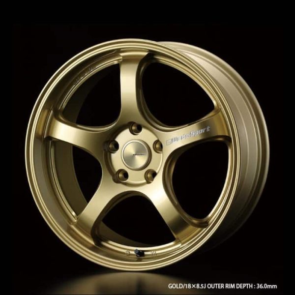 Weds Sport RN05M Gold 36mm Rim depth 18x8.5 alloy wheel