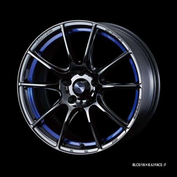 Weds Sport SA25R BLC II Blue Light Chrome II 18x8.5 Facetype F alloy wheel