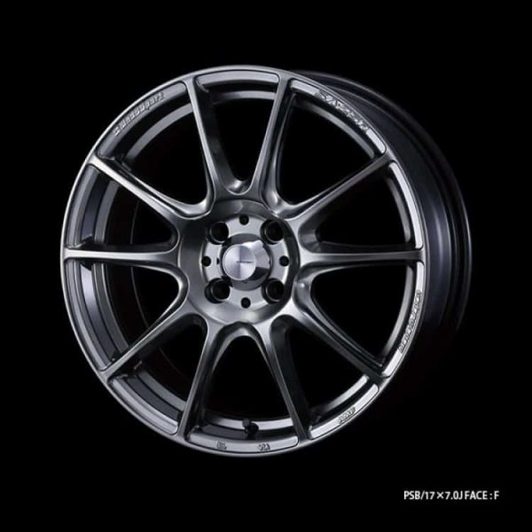 Weds Sport SA25R PSB Platinum Silver Black 17x7 Facetype F alloy wheel