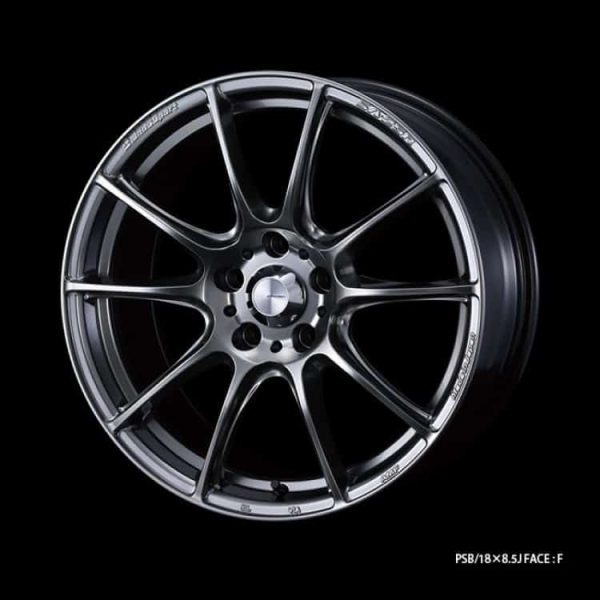 Weds Sport SA25R PSB Platinum Silver Black 18x8.5 Facetype F alloy wheel