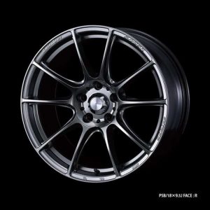 Weds Sport SA25R PSB Platinum Silver Black 18x9.5 Facetype R alloy wheel