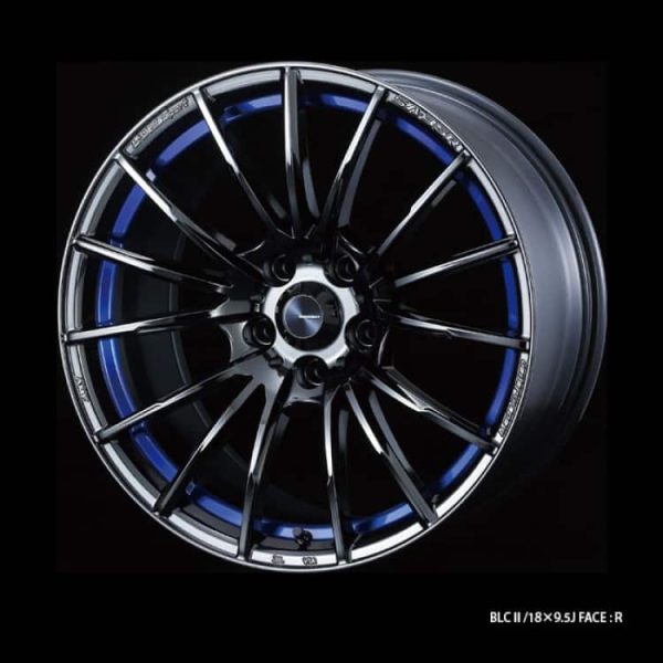 Weds Sport SA35R BLC II Blue Light Chrome II 18x9.5 Face R alloy wheel