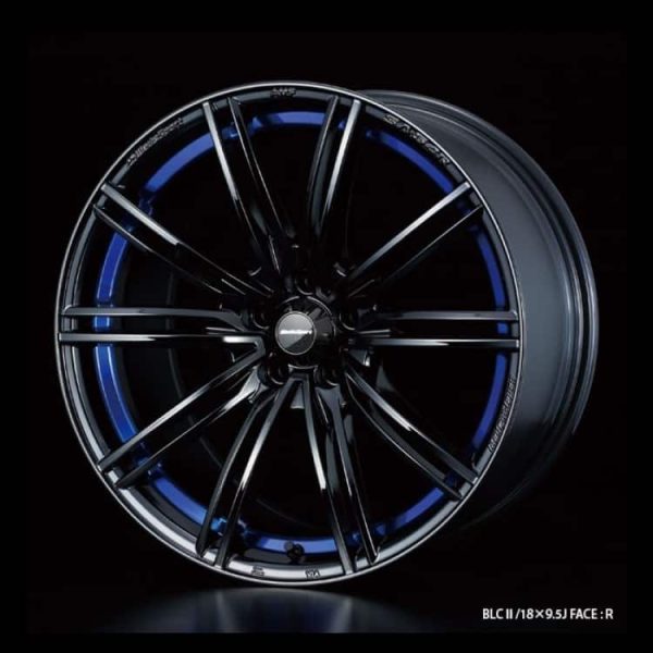 Weds Sport SA54R BLC II Blue Light Chrome II 18x9.5 Face R alloy wheel