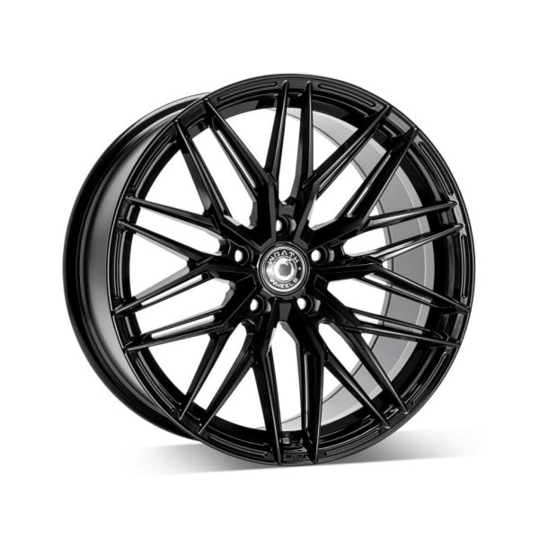 Wrath WF9 Gloss Black angle 1 alloy wheel