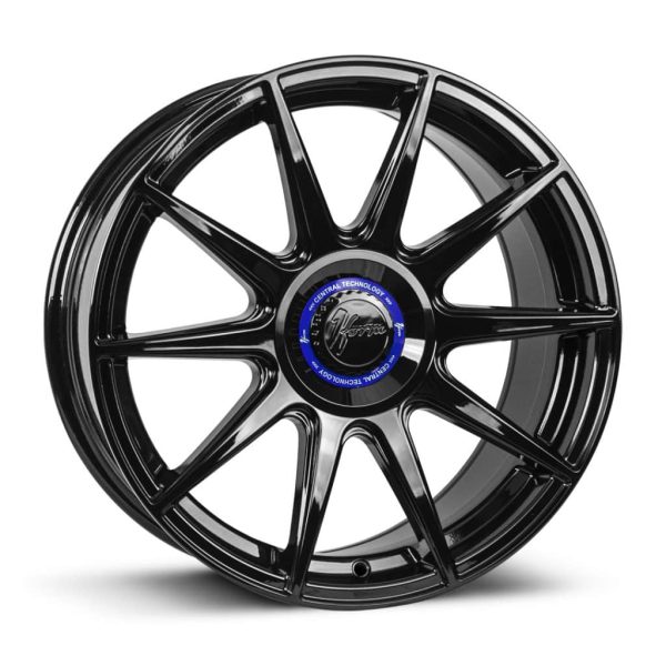 1Form Edition.3+ Gloss Black and Blue Centre Band Edition 3+ EDT.3+ alloy wheel