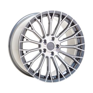 Velare VLR12 Platinum Grey Polished Face angle 1 alloy wheel