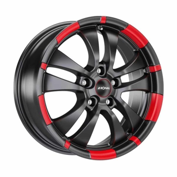 Ronal R59 Black Red Rim 10 spoke angle 1024 alloy wheel