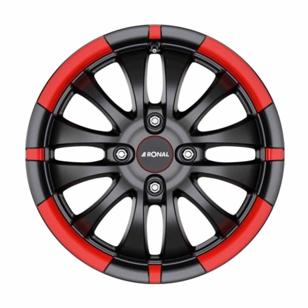 Ronal R59 Black Red Rim 12 spoke flat 1024 alloy wheel