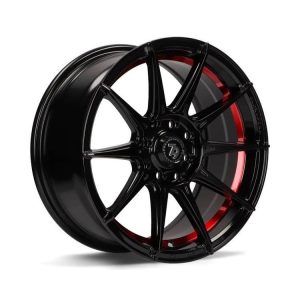 79Wheels SCF-F Gloss Black Red Inner Lip alloy wheel