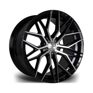 Riviera RF101 Gloss Black Polished Face 1024 Angle alloy wheel