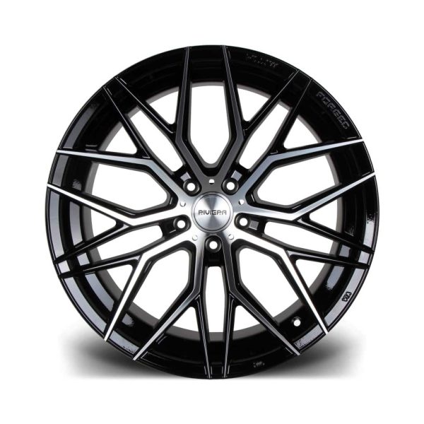 Riviera RF101 Gloss Black Polished Face 1024 Flat alloy wheel