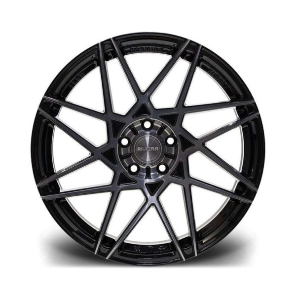 Riviera RF2 Hubolt Black Polished Dark Tint Face 1024 alloy wheel