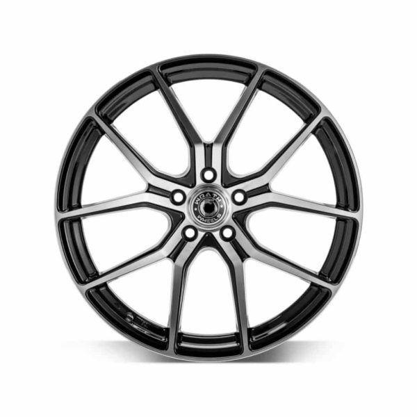 Wrath WF7 black polish flat alloy wheel