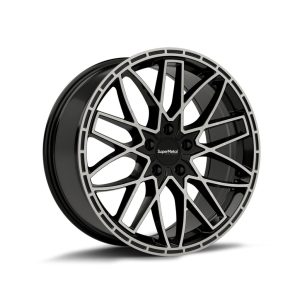 Supermetal Vane Gloss Black Polished angle alloy wheel