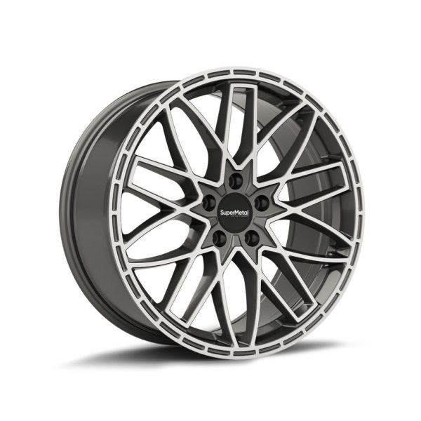 Supermetal Vane Gloss Grey Polished angle alloy wheel