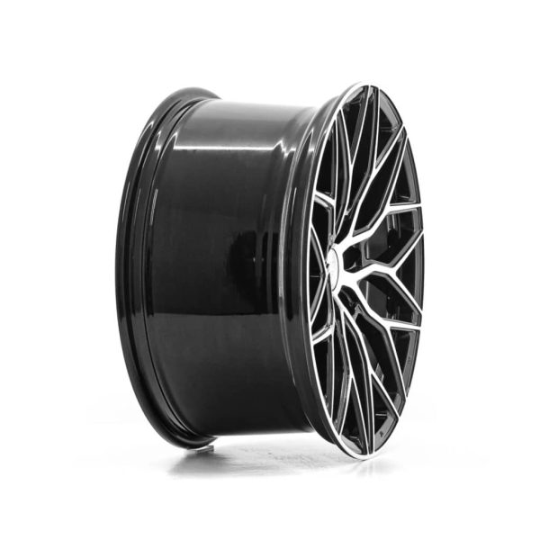 1AV ZX12 Black Polished angle 2 alloy wheel