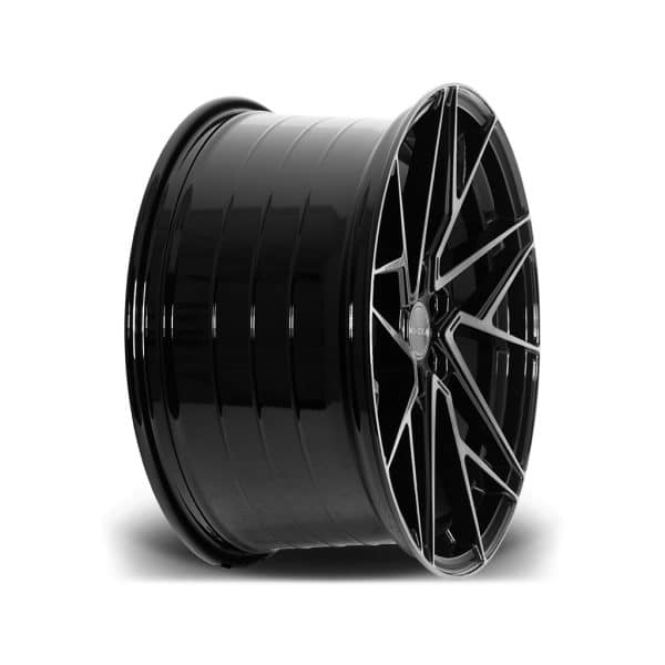Riviera RF106 Black Polished Dark Tint Concave 20x10J Flat alloy wheel